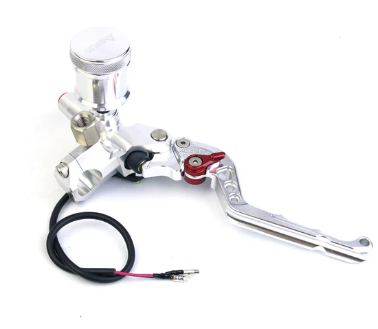 Silver Right Главный цилиндр тормоза Универсальный 22 мм мотоцикл для Honda Yamaha Kawasaki Suzuki масляная трубка гидравлическая муфта мото точка резервиор - Цвет: Silver Right