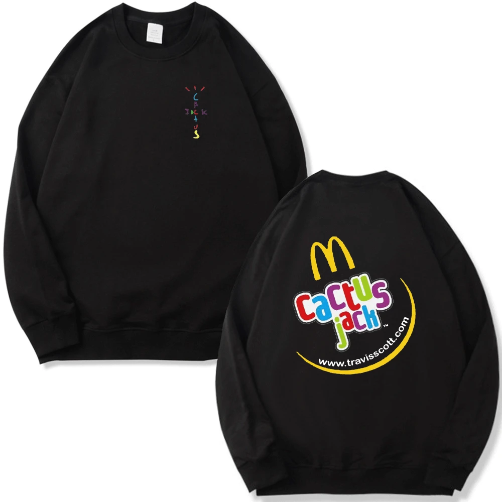 

Cactus Jack Sweatshirt Men Women Double-sided Logo Print Travis Scott Unisex Pullover Fashion Hip Hop Sweatshirts Boys Girls Top