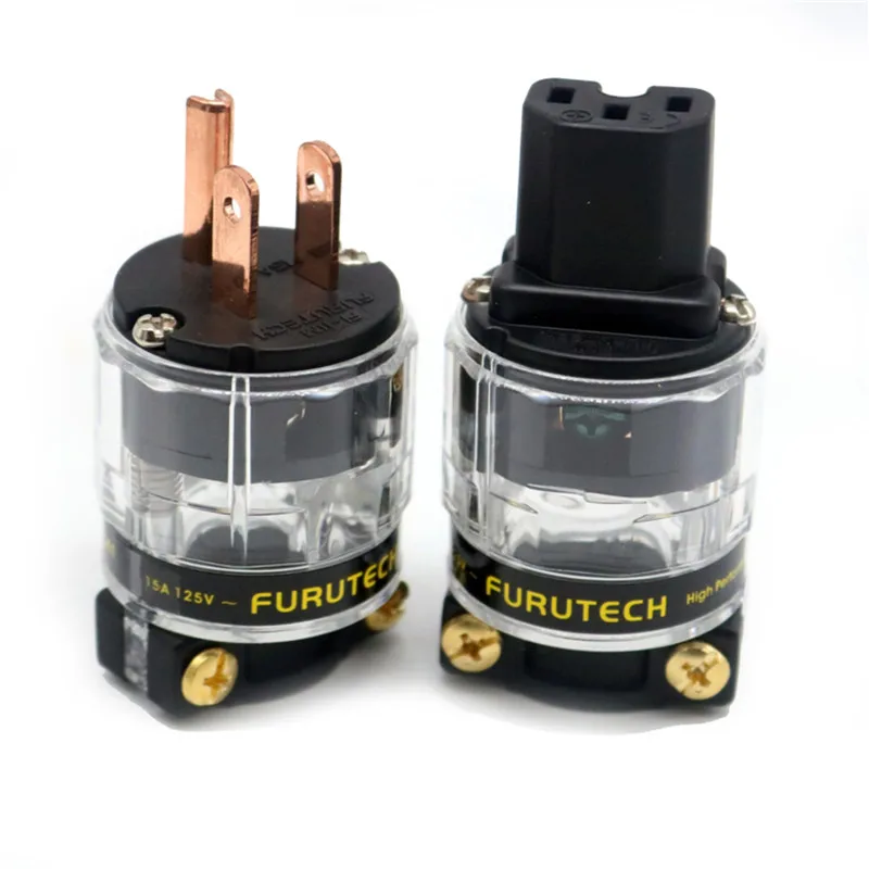XSSH аудио Красный медный прозрачный Чехол DIY 15A 125V AC Power Электрический штекер