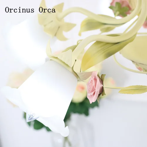 Роскошная белая Полимерная потолочная лампа во французском стиле романтическое