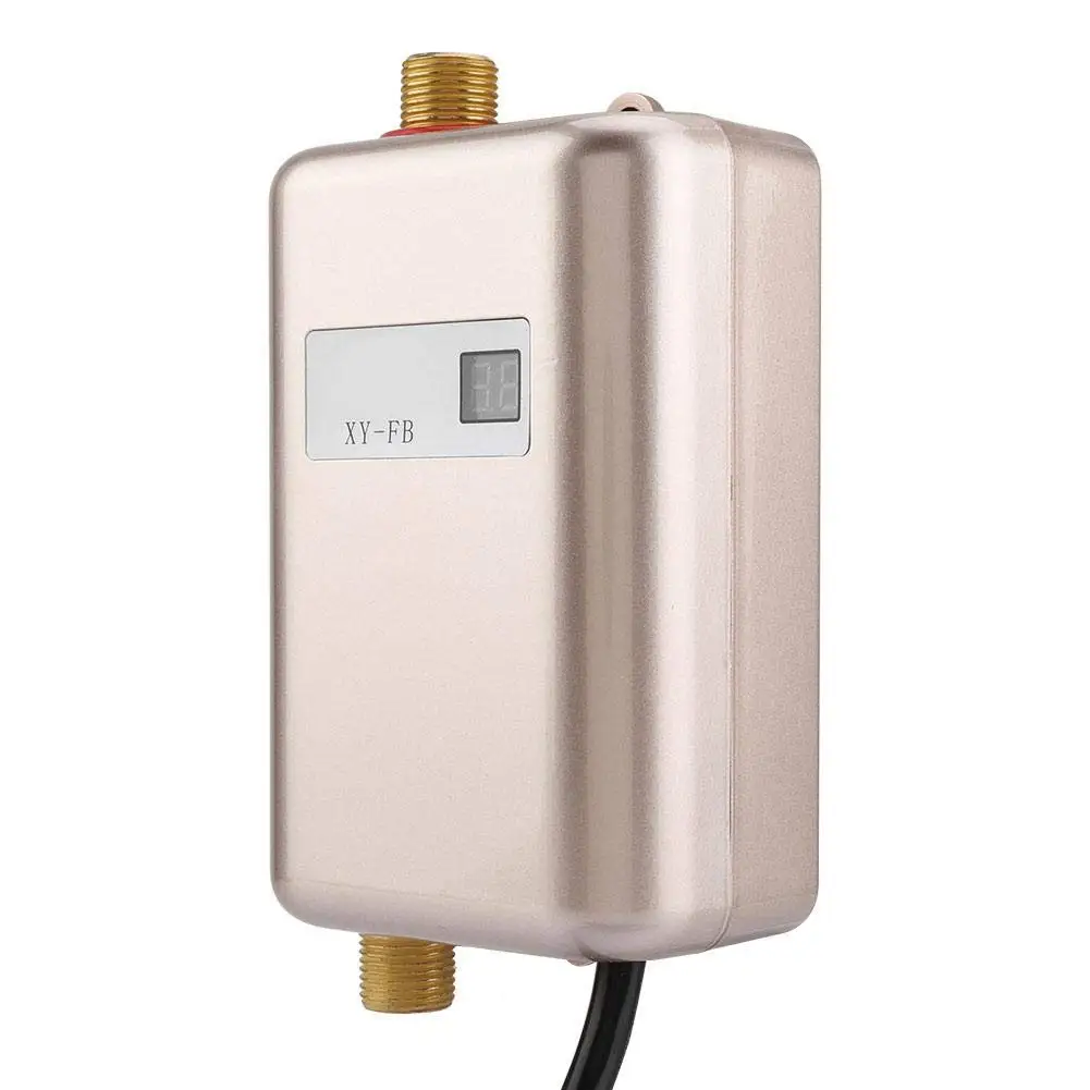 XY-FB,110-240V Instant Electric Mini Tankless Water Heater Hot Instantaneous Water Heater System for Kitchen Bathroom