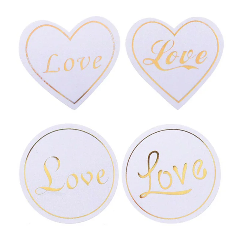 300 шт сердце бронзовая Любовь пломба наклейка для подарка 4 шрифты клейкая крафт