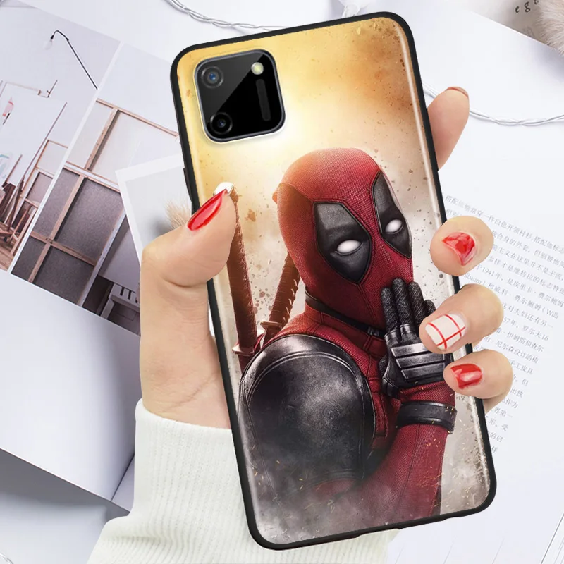 

Marvel Avengers Deadpool Super Hero For OPPO Realme 7i 7 6 6S 6i 5 5S 5i 3i Narzo 10 20 Pro Global TPU Silicone Black Phone Case