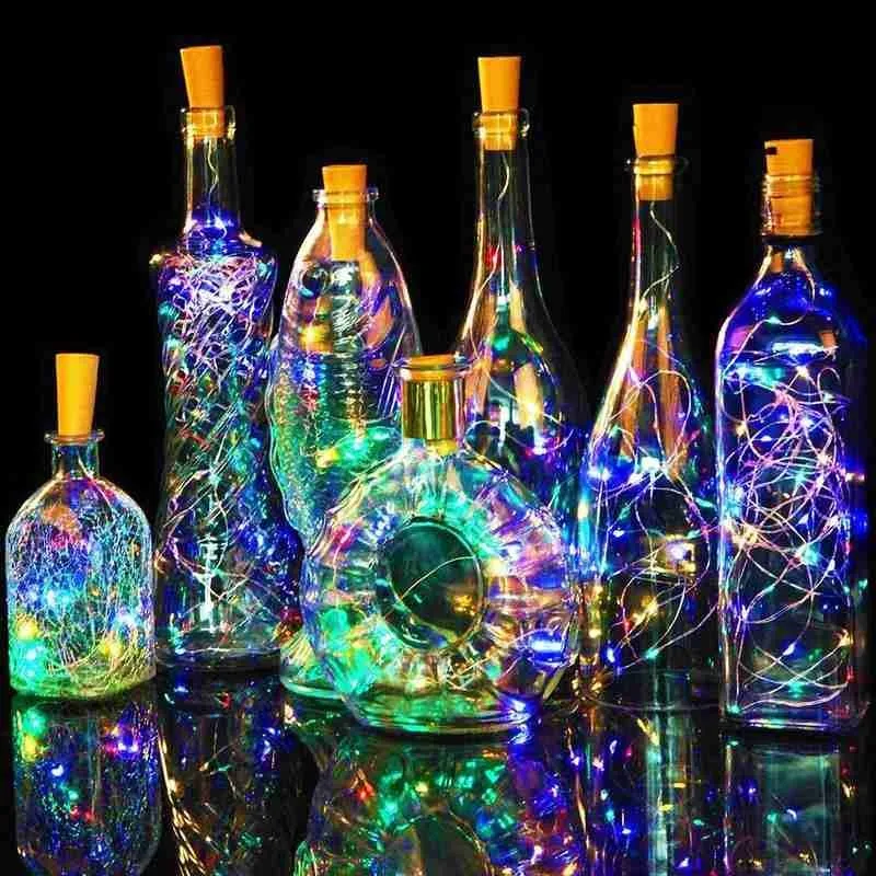 

10/20/30LED String Lights Garland Lamp Wine Bottle Stopper Warm White Battery Power Wedding Party Home Decoration String Lights
