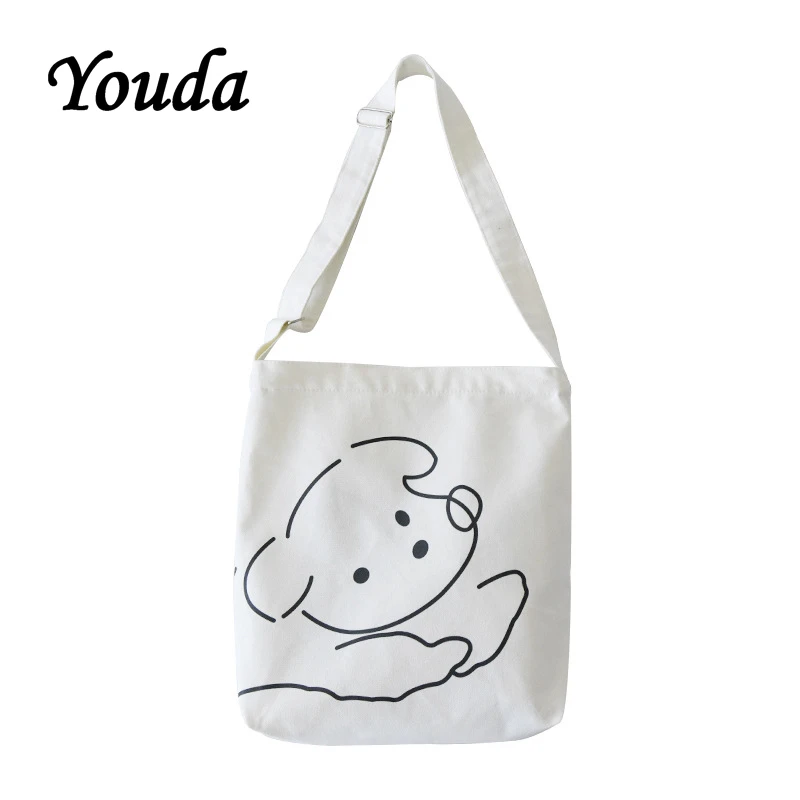 Youda оригинальный дизайн холщовая женская сумка модная через плечо для покупок