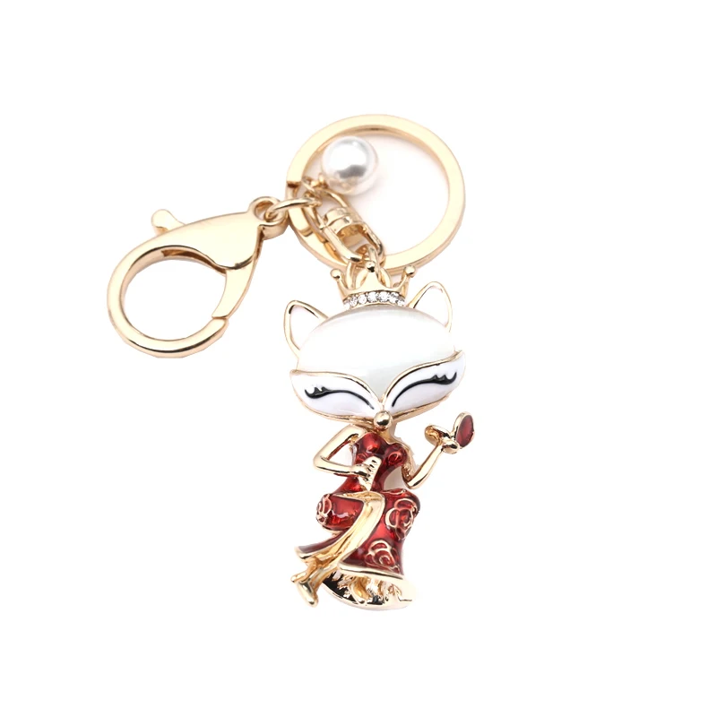 Роскошный сексуальный опал Милая Красная юбка маленький брелок Лисичка