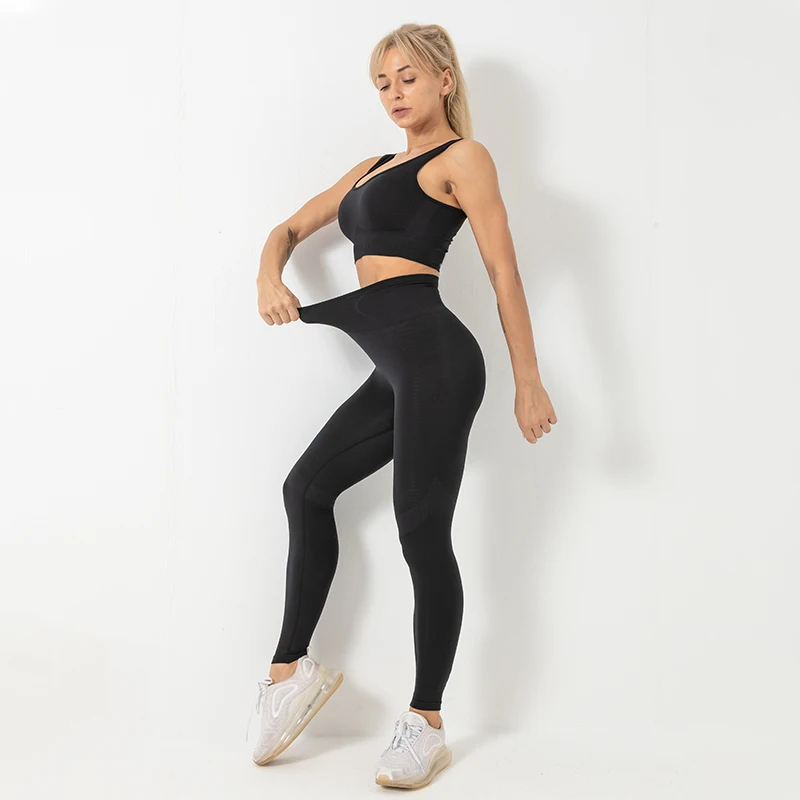 

2/3PC Seamless Women Sportswear Yog Set Workout Clothes Athletic Wear Sports Gym Leggings Fitness Bra Top Long Sleeve Yoga Suit
