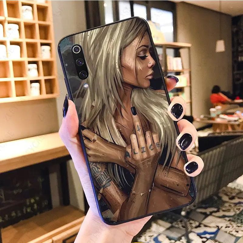 hot sexy sleeve tattoo girl phone case shell for xiaomi mi9t mi8se mi10pro mi6 note10 lite mia1 mia2 mia3 cc9pro cellphones free global shipping