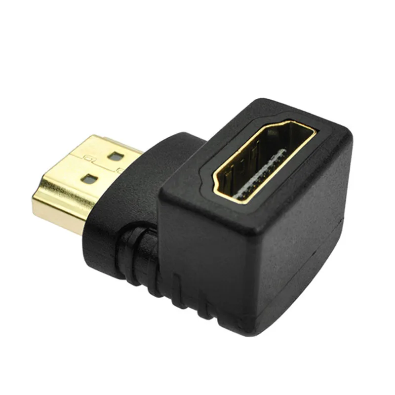 Адаптер HDMI с прямым углом 90 градусов позолоченный переходник типа Папа мама для
