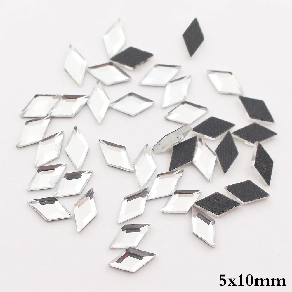 Новые блестящие бусины в форме ромба камни стразы с горячей фиксацией для одежды