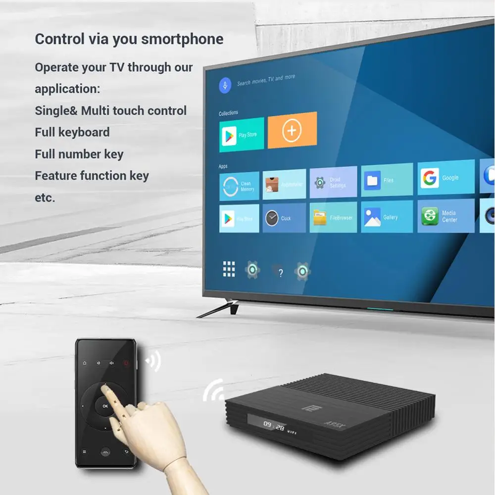 ТВ-бокс Android 9,0 Amlogic S905x2 A95XF2 Smart tv box 4 GB/2 GB 64GB 4K HD H.265 BT4.2 wifi 2,4/5G Google Play Netflix телеприставка