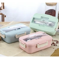 leak proof wheat straw student lunch box microwave oven japanese tableware compartment insulated lunch box lunch fast food box