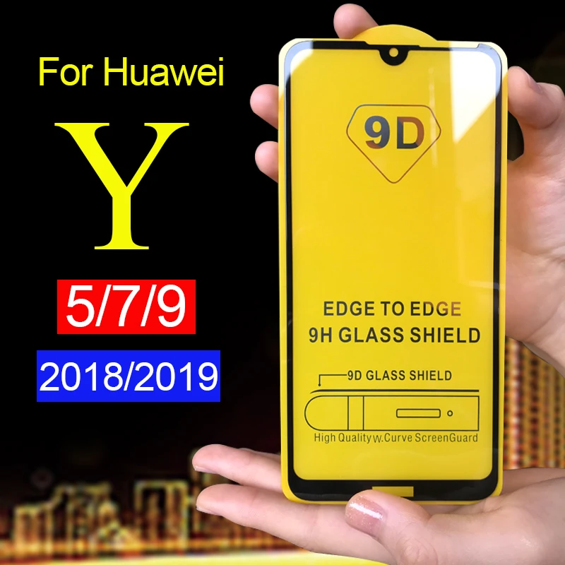 9D полное покрытие для huawei Y5 Y7 Prime 2018 Y9 2019 защитное стекло huawey huaweii y 5 7 9 закаленное
