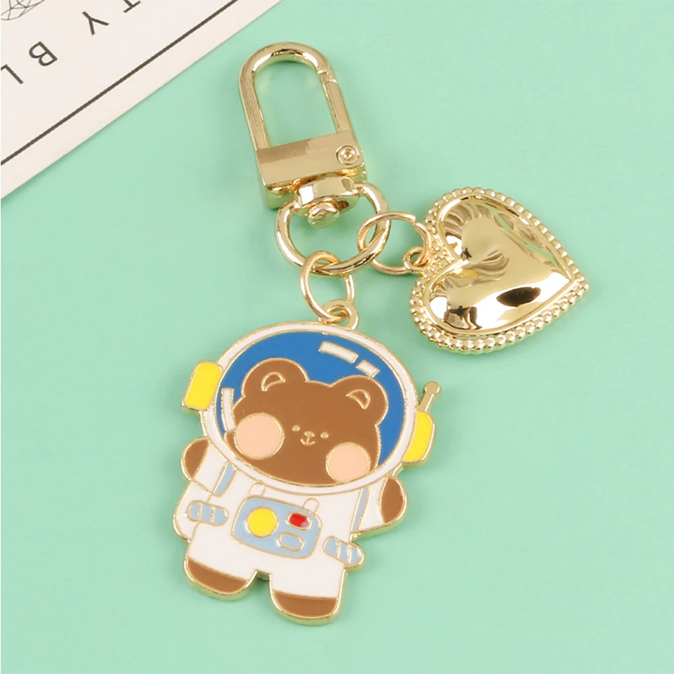 Симпатичный детский астронавт медведь раньше для женщин брелок держатель