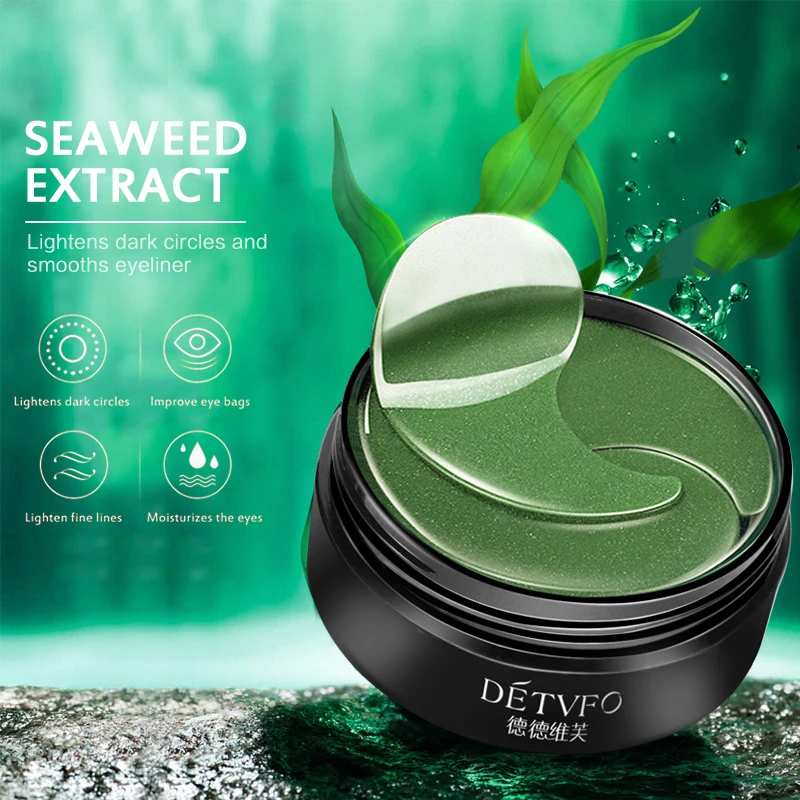 Зеленая маска для глаз с водорослями 60 таблеток коллаген в бутылках