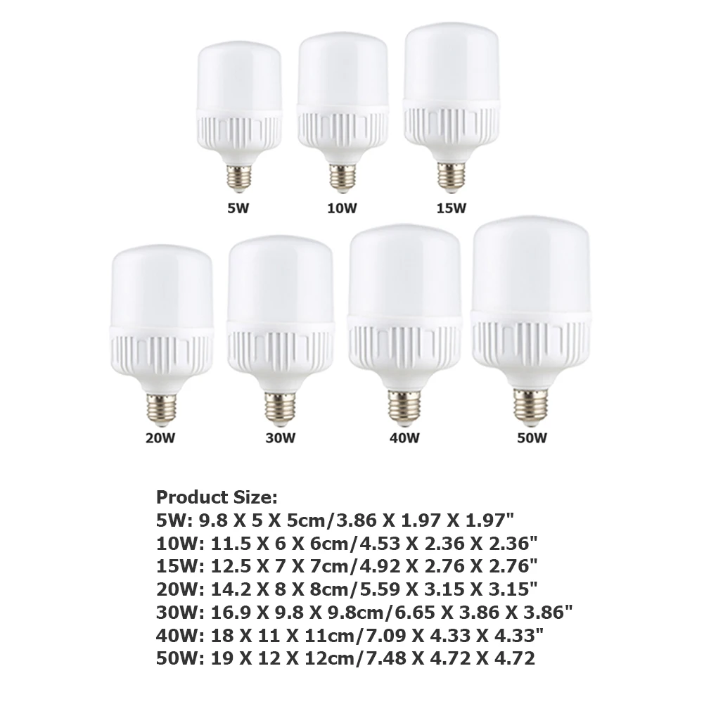 

5W 10W 15W 20W 30W 40W 50W LED Lamp E27 Light Bulb Replacement Spotlight