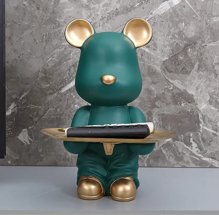 Miniature Cute Bear Sculpture Table Decor Modern Multifunction Desktop Storage Decorative Statue Home Figurine Piggy Bank | Дом и сад