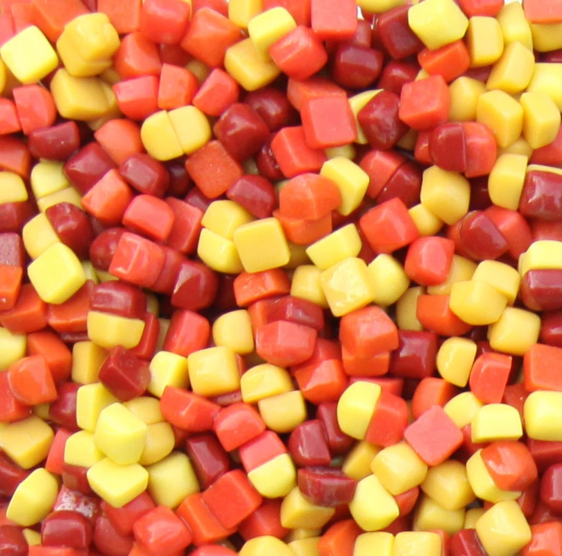 red yellow 600 шт., мозаичная плитка Glary Jade, сделай сам, мозаичные камни, смешанные цвета, квадратные материалы для детей/детей, 0,58*0,58*0,4 см - Цвет: red yellow
