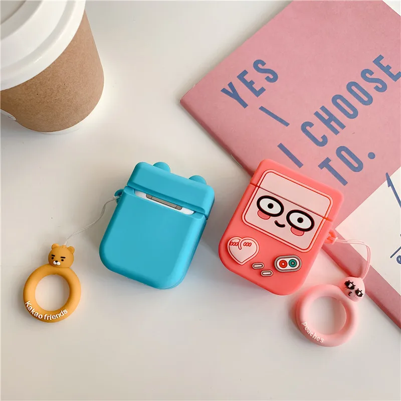 Чехол для Airpods 1/2 милый 3D чехол Kakao мягкий силиконовый наушников и Pro|Аксессуары