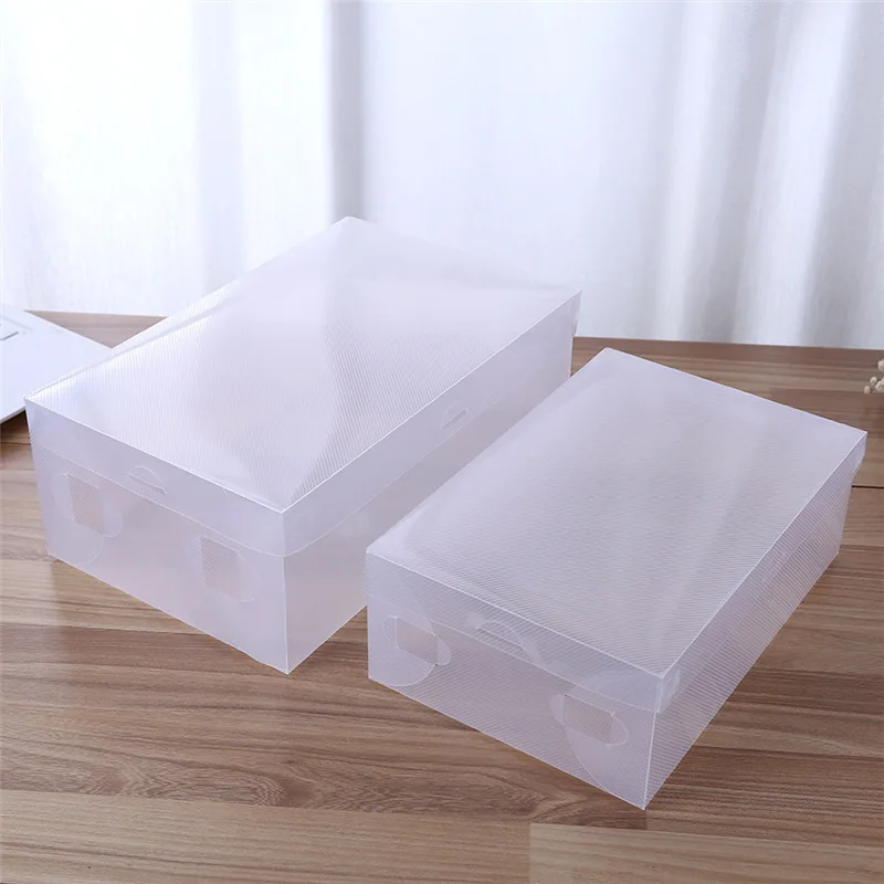 6pcs Transparent Shoe Box Storage Clear Plastic  Shoe Boxes Foldable Shoes Case Holder Shoebox Transparent Shoes Organizer Boxe