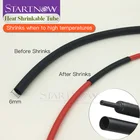 Круглый диаметр 6 мм термоусадочная трубка электрическая изоляция Полиолефиновая усадочная трубка черная трубка оберточная проволока Автомобильный Кабель