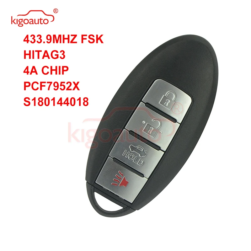 Умный Автомобильный Дистанционный ключ Kigoauto с 4 кнопками 433 9 МГц FSK для Nissan Altima Maxima