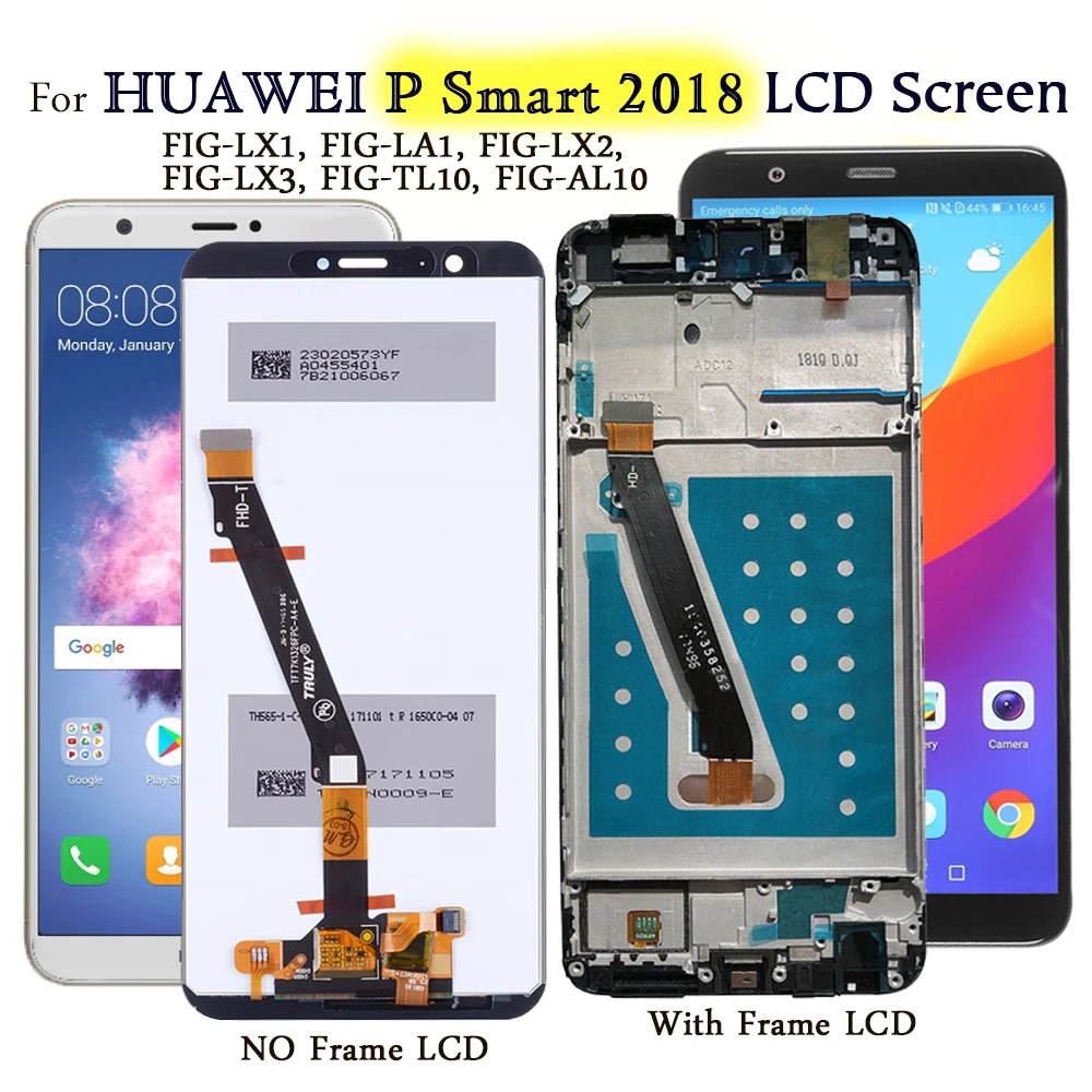 

Дисплей для Huawei P Smart 2018 FIG-LX1/LA1/LX2, ЖК-дисплей, сенсорный экран, сменный экран для Huawei p smart/Enjoy 7S, дисплей