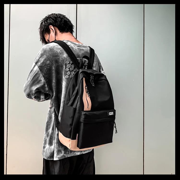 

PB2923 Japanese Harajuku casual simple canvas school bag men's backpack