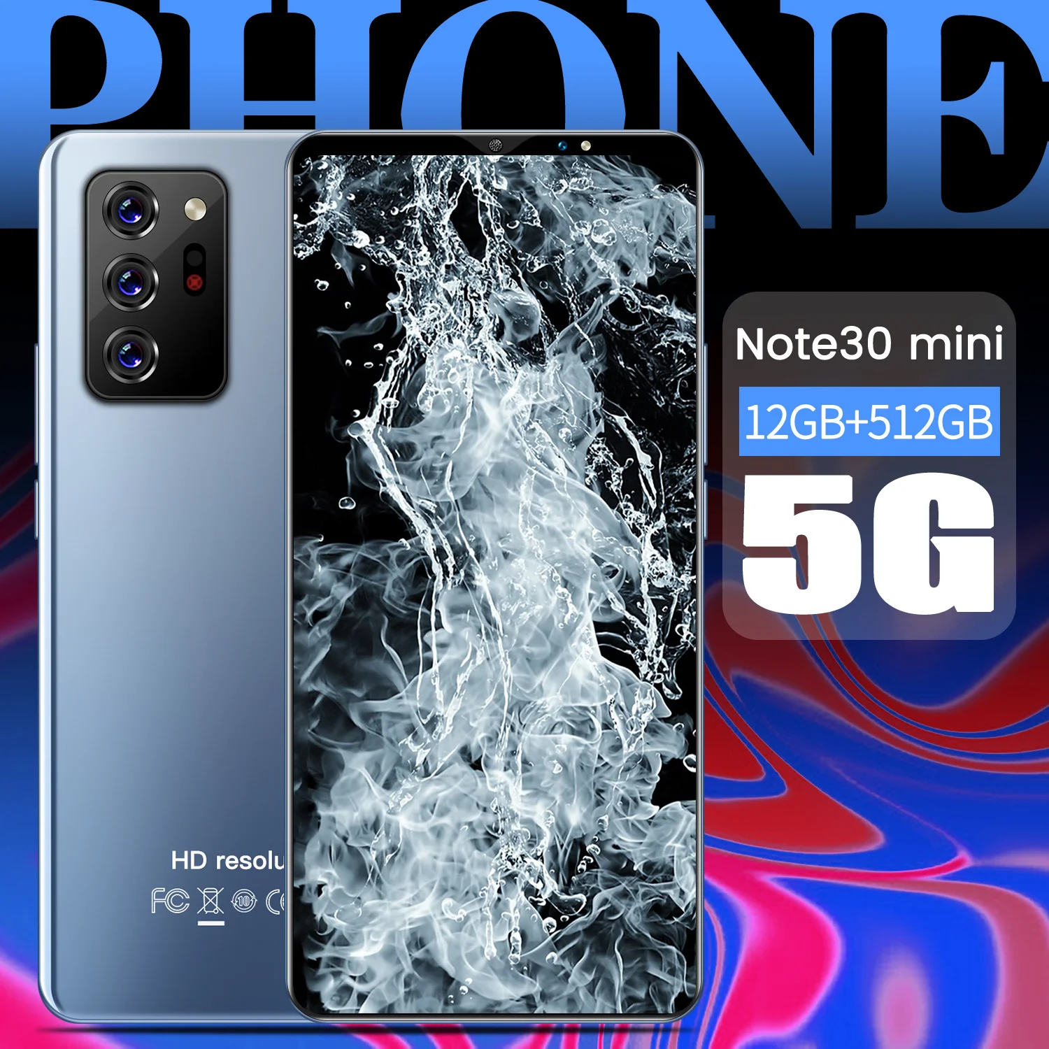 

Latest 5g Smartphone Cell Phone 5.5Inch Note30 mini 12G 512G 24MP+48MP 4800mAh 10 Core Android 11 Face Recognition
