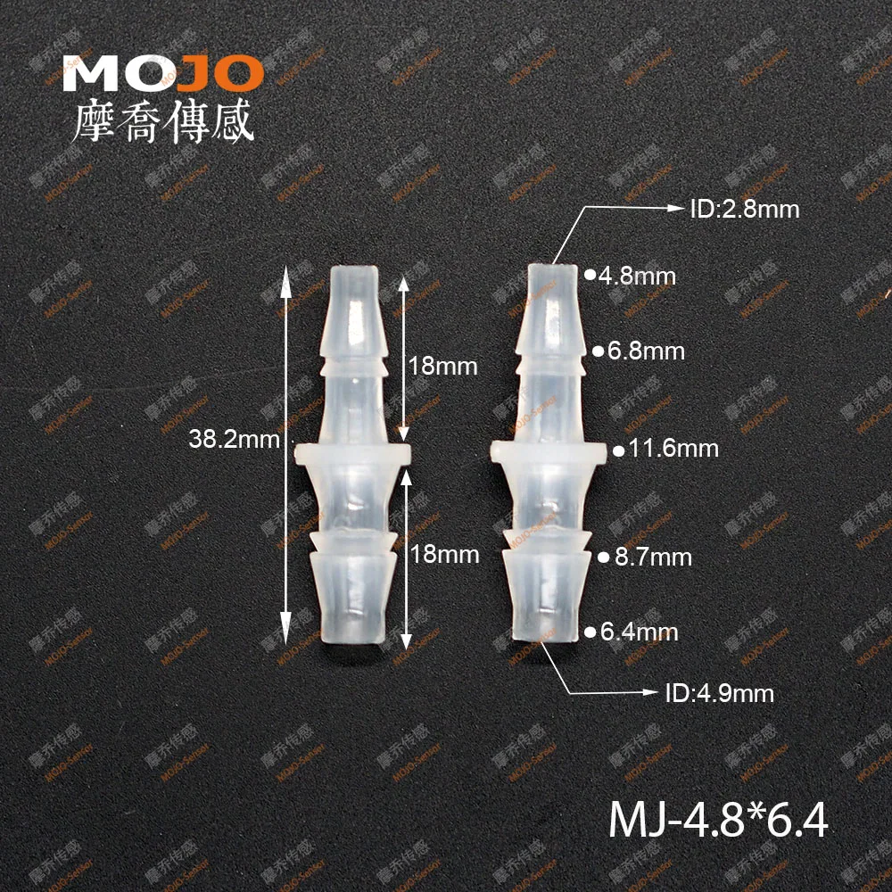 2020 Free shipping!!MJ-S4.8x6.4 (100pcs/lots) PP Reducing Straght type barbed water fitting connectors | Обустройство дома