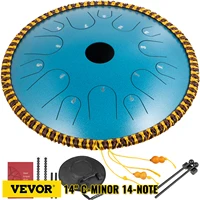 vevor 14 inch 14 tone steel tongue drum in c minor 36cm hand pan drum tank with travel bag percussion instruments hand pan drum