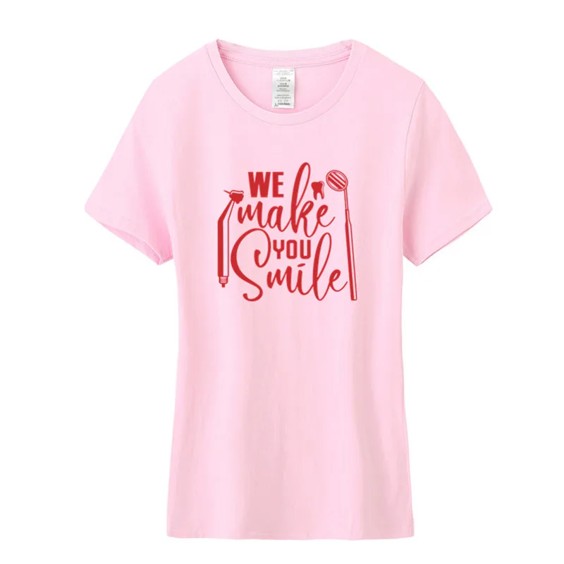 Летняя Новинка футболка для дантиста Женская хлопковая Футболка с круглым