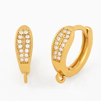 diy handmade round earring hooks zircon silver color earrings making pendants luxury jewelry making accessories erha019