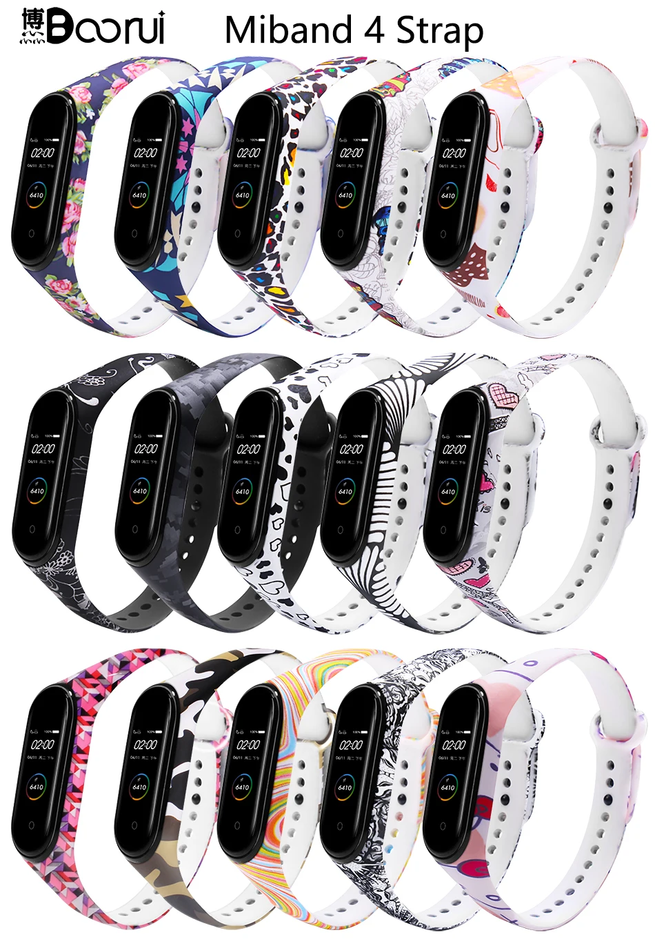 BOORUI для xiaomi mi band 4 ремешок mi band 4 умные аксессуары mi Band 4 ремешок для xiaomi mi band 4 умные браслеты