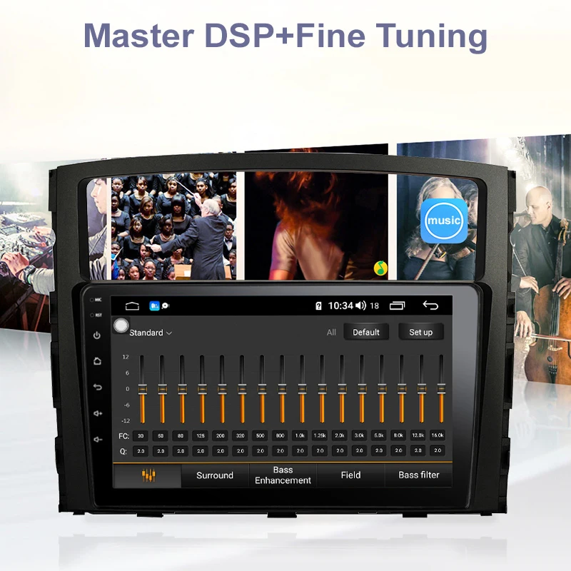 Автомобильный мультимедийный dvd плеер Funrover 8 ядер 2 din Android 9 0 для Mitsubishi Pajero V97 V93 2006