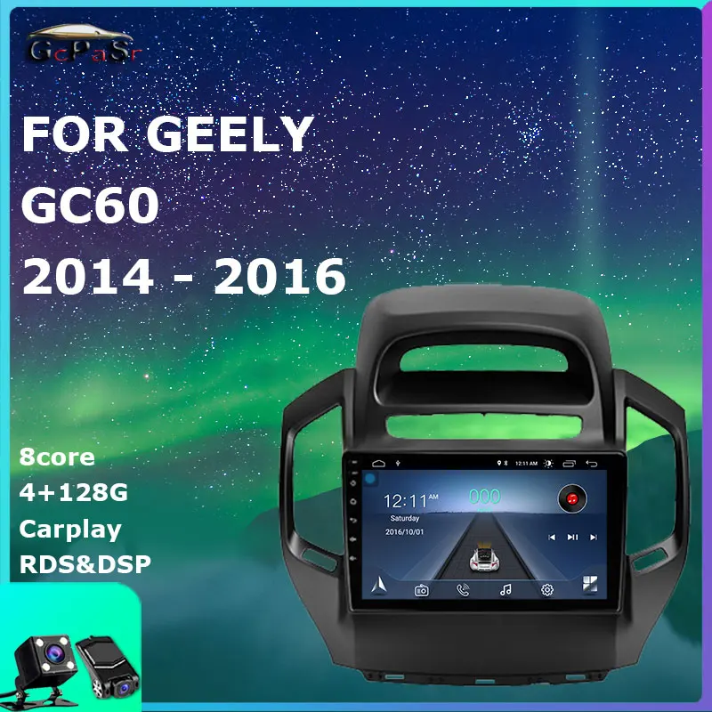 Автомобильный мультимедийный радиоприемник, видеоплеер для Geely GC6 1 2014-2016, Android 10, навигация, GPS, автомобильные аксессуары, DSP IPS