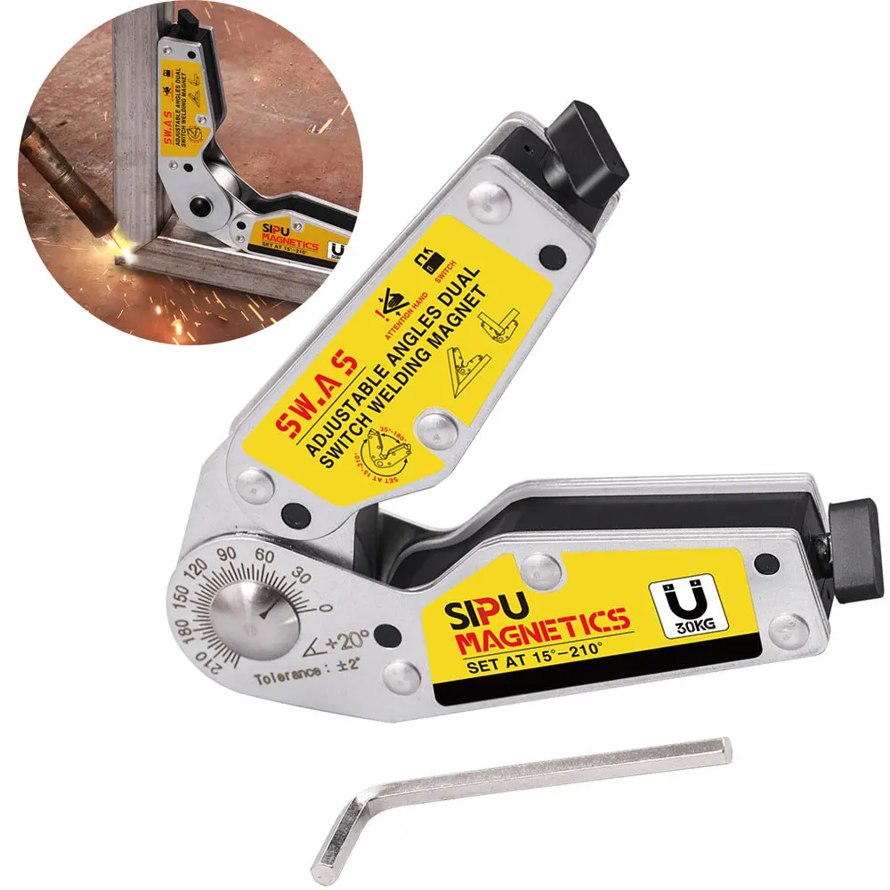 

Магнитный сварочный кронштейн 15 °-210 °, регулируемый угол крепления, аксессуары, Магнитная Адсорбция, электрические сварочные позиционирую...
