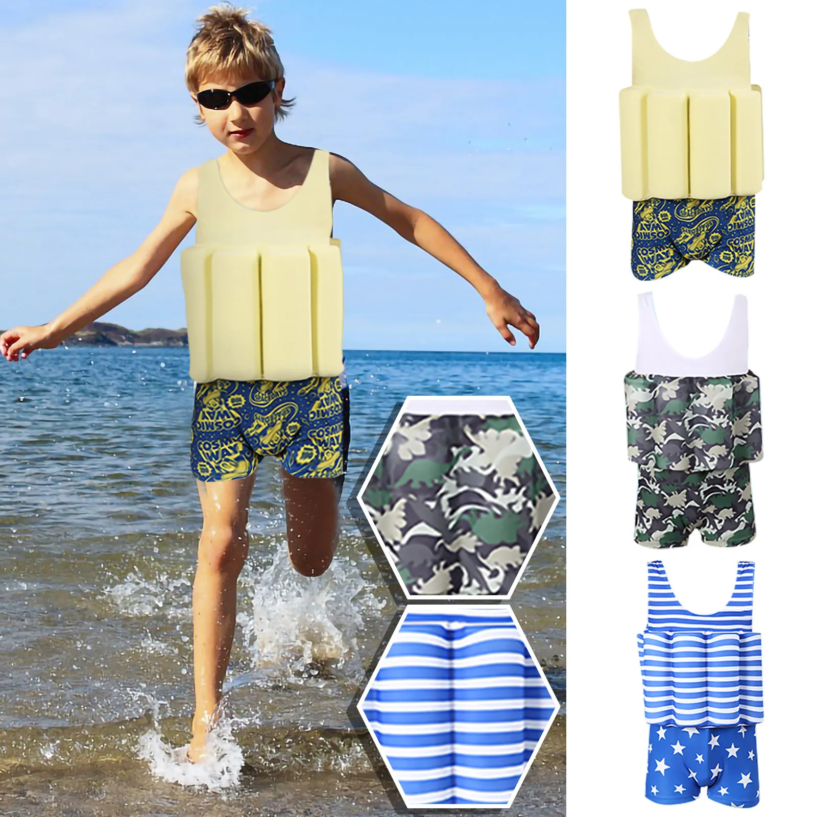 

Children's Swimsuit Buoyancy Floating Swimwear Kids Life Vest Jacket Watersport Boy Girl Trainning Float Bathing Swimming Suit