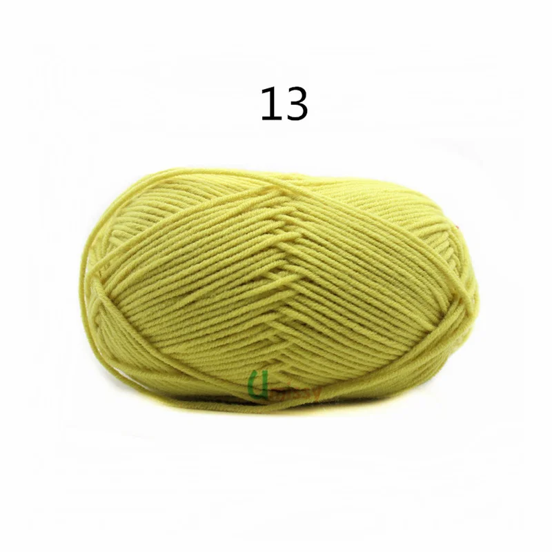 13 1pc 62 цвета хлопок Детская Пряжа молочного оттенка камвольная хлопок крючком нитки для ручного вязания шерсть линия окрашенная нить дешево - Цвет: 13 1pc