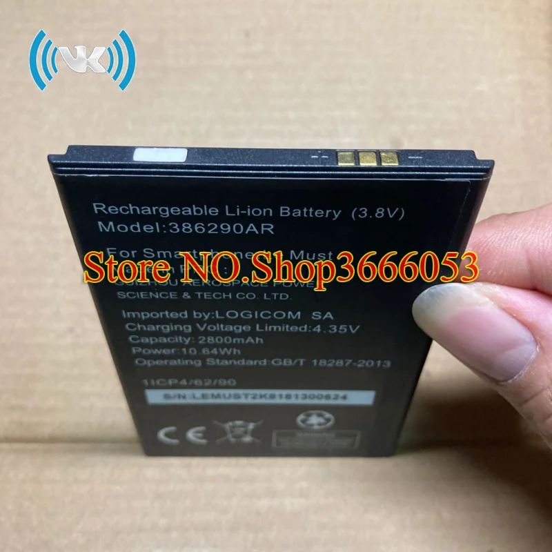 VK новый 2800mAh 10.64Wh 3 8 V 386290AR Сменный аккумулятор для Le Must мобильный телефон Li Ion bateria