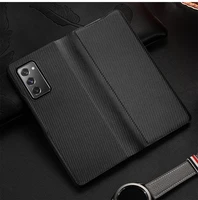 carbon fiber line shell pu leather phone case for samsung galaxy fold 2 fold2 5g protection black brown back cover coques funda