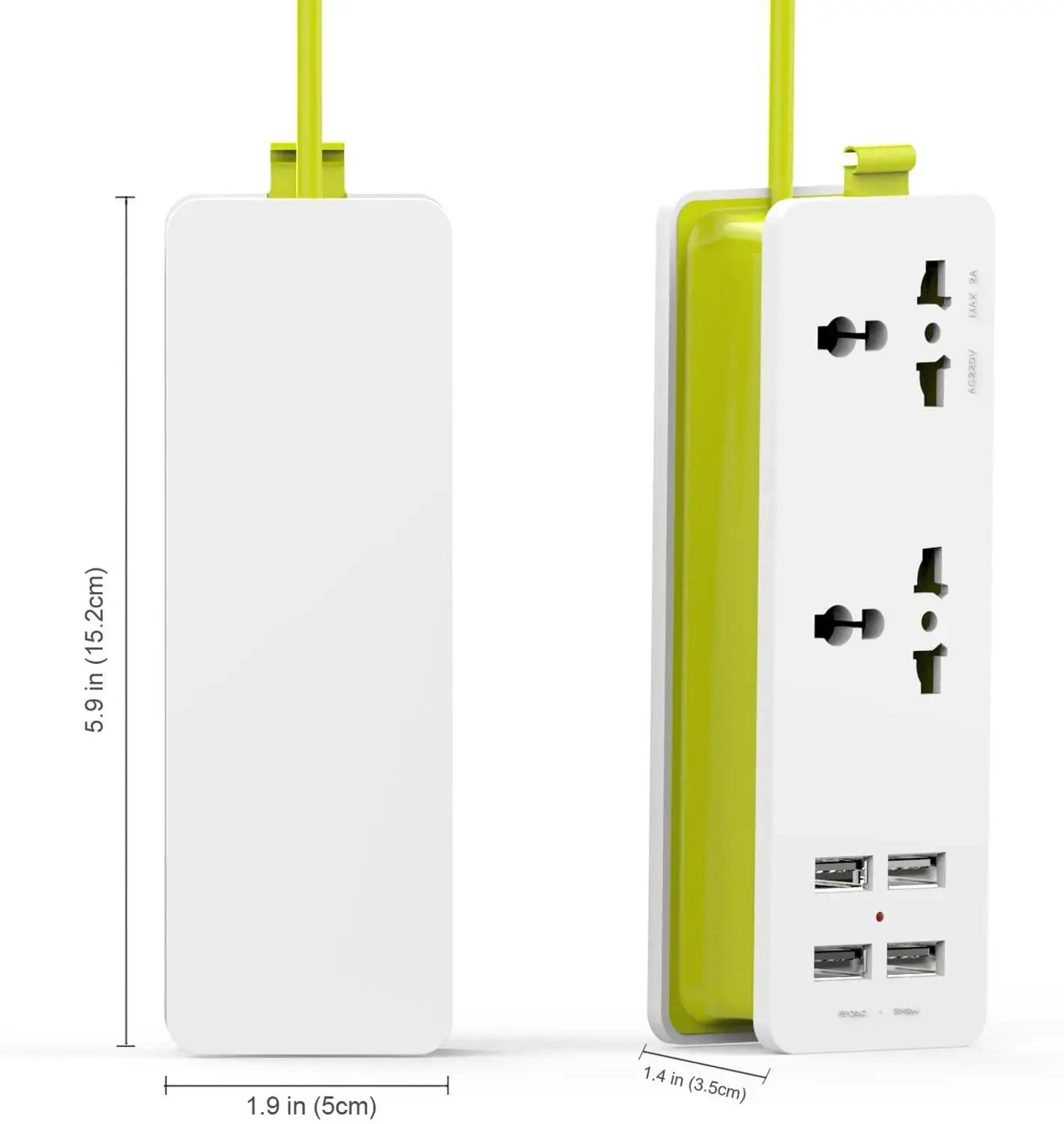 

Portable Power Strip Travel Power Socket Outlet 2 Sockets EU/UK/US Plug with 4 USB 5V 2A Output Multi-Port USB Wall Charger