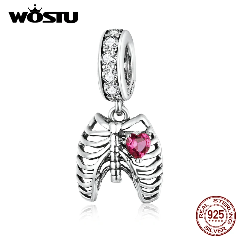 WOSTU 100% Стерлинговое Серебро 925 пробы ребрышки Висячие Подвески Подходит