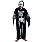 Костюм для мальчиков и девочек, костюм для Хэллоуина для взрослых и детей, костюм для косплея смерти, костюм призрака, платье для выступления