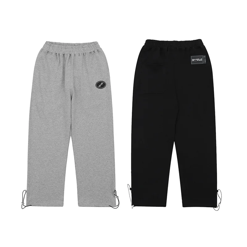 

Welldone pants autumn and winter 360g terry fabric letter sports straight string casual pants