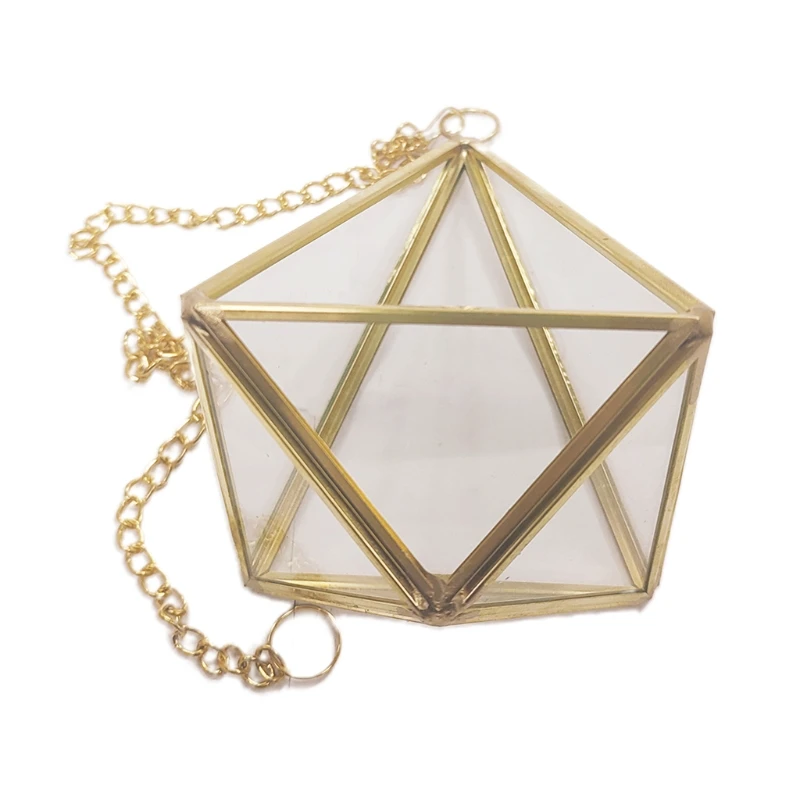 

Gold Wall Hanging Glass Geometric Terrarium Modern Indoor Opening Polyhedron Diamond Teardrop Shape Planter Pot Decorative C7AF