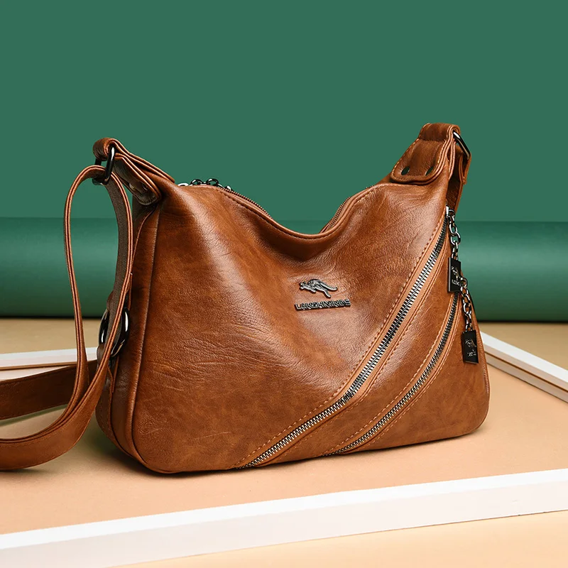

Soft Leather Shoulder Bags For Women 2021 Luxury Handbags Large Capacity Tote Woman Crossbody Shopper Bag