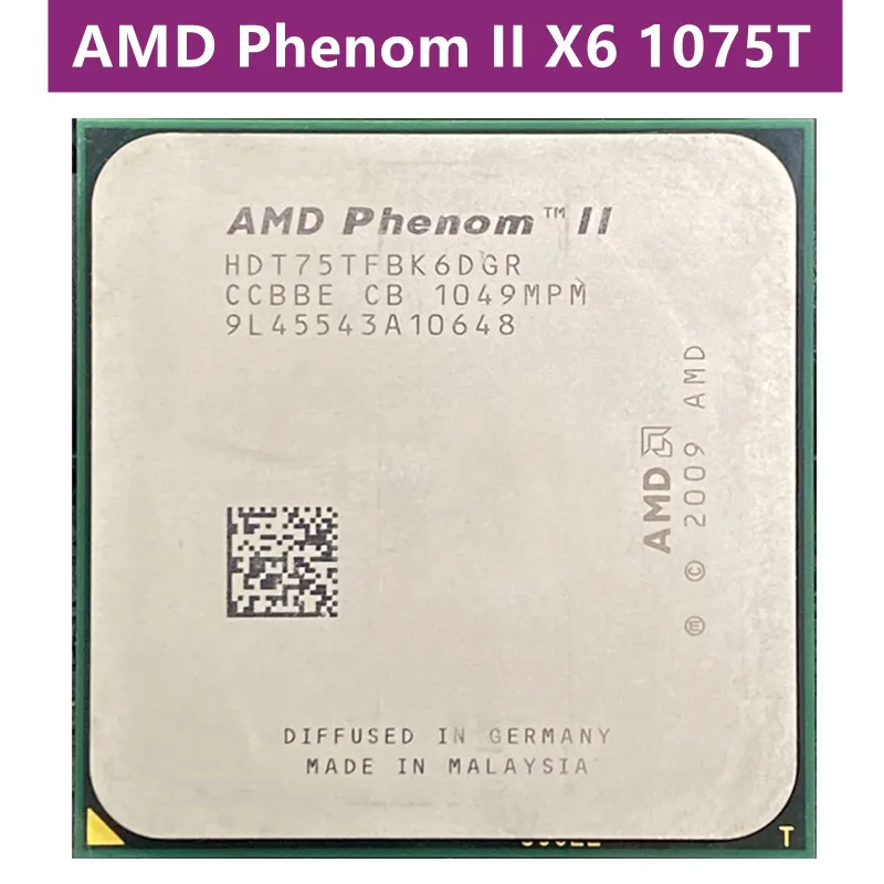 Процессор AMD Phenom II X6 1075T 1075 HDT75TFBK6DGR/AM3/938pin/125 Вт/3 0 ГГц/E0 разъем AM3 | Компьютеры и офис