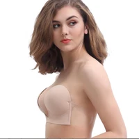 new silicone bra breathable deep u bra invisible push up bra self adhesive strapless bra dress wedding party