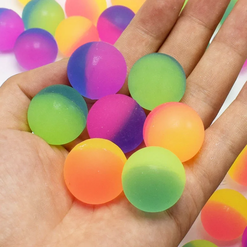 10/20Pcs 25mm Mini Rainbow Two-color Scrub Elastic Ball Toy Kids Birthday Baby Shower Party Favor Guest Gift Pinata Fillers toy